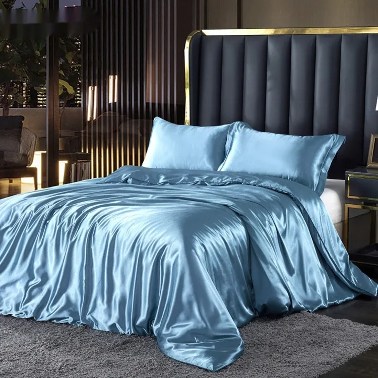 Artificial Silk Double-sided Satin Quilt Cover Bed