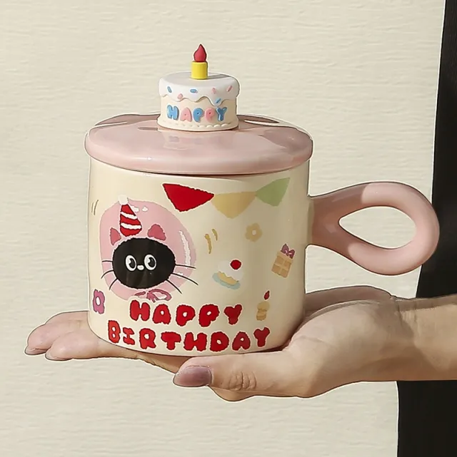 Gift Box With Hand Gift Birthday Gift Breakfast Cup Pink Cat - Shop at LoveMi