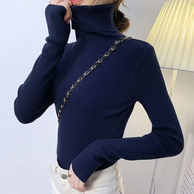 Undershirt Korean Style Black All matching Western Style Slim Fit Women Navy Blue - Shop at LoveMi