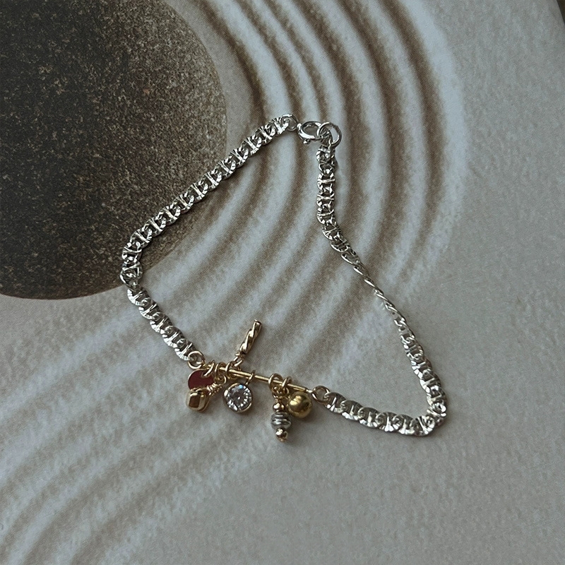 Linlang Pendant Lace S925 Silver Bracelet Simple Twin