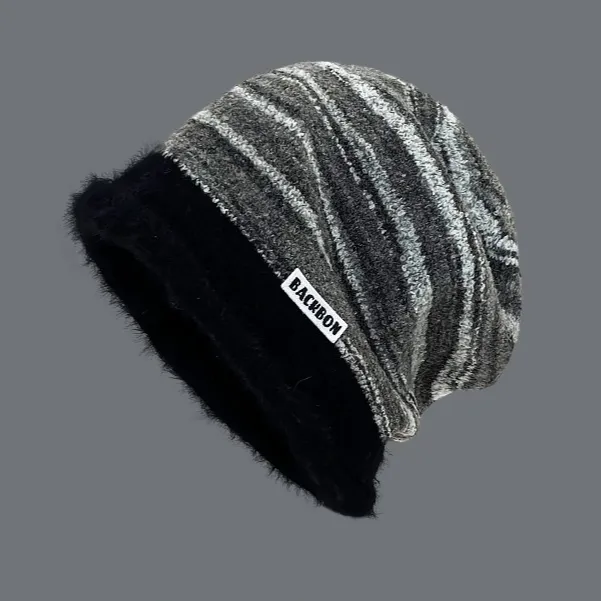 Cold proof Warm Hipster Mixed Color All match Bag Cap Pullover Hat Cap Black Mixed Color - Shop at LoveMi