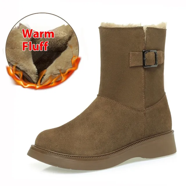Fashion Velvet Padded Thick Snow Boots Women Brown - Shop at LoveMi