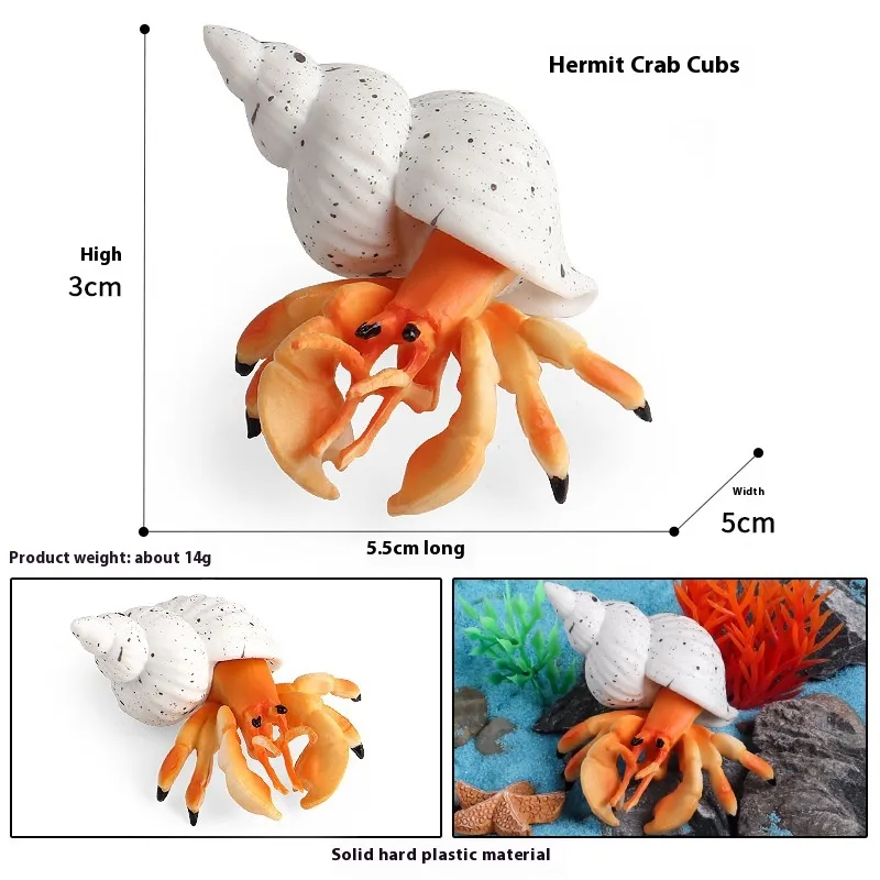 Simulation Marine Animal Model Children's Cognitive Toy - M3024 Hermit Crab White