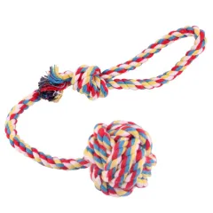Pet Bite Rope Hand Pull Drag Ball Of Cotton Rope Toy - Random Colour - View 1