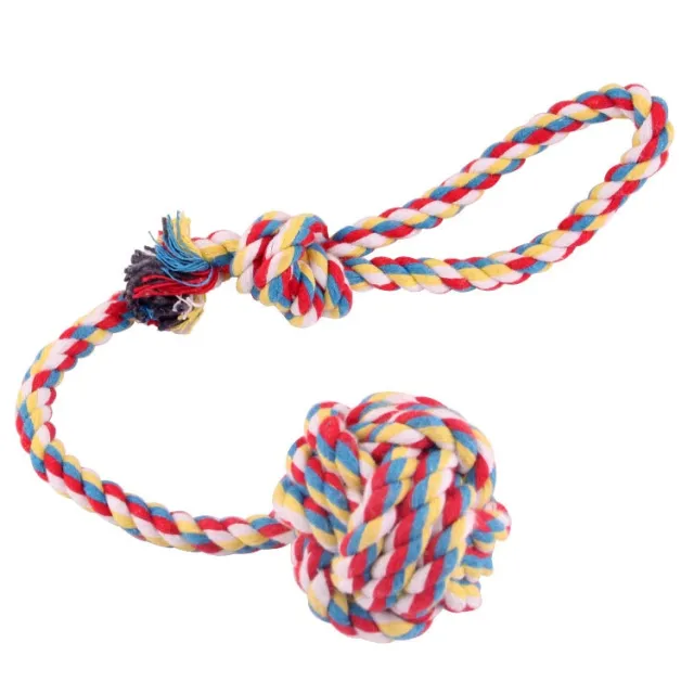 Pet Bite Rope Hand Pull Drag Ball Of Cotton Rope Toy Random Color - Shop at LoveMi