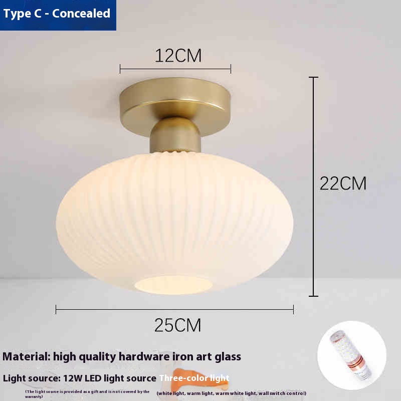 Balcony Ceiling Lamp Glass Household Minimalist Aisle Light