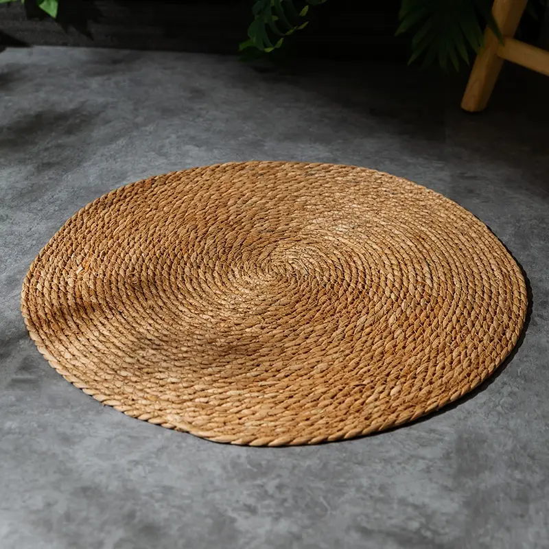 Natural Papyrus Round Rattan Cat Scratching Pad No Dandruff Pet