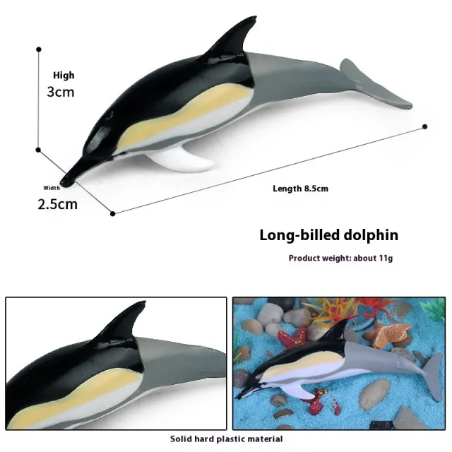 Simulation Marine Animal Model Children's Cognitive Toy Long Mouth Dolphin B - Shop at LoveMi