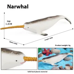 Simulation Marine Animal Model Children's Cognitive Toy - Js Mini Narwhal - View 1