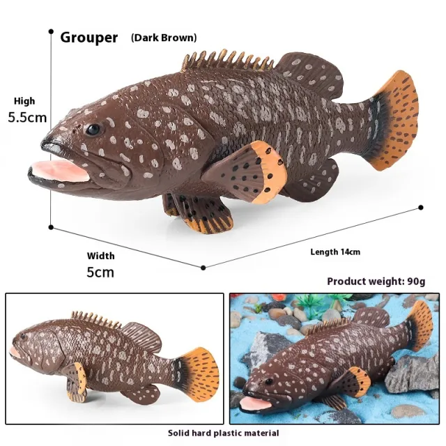 Simulation Marine Animal Model Children's Cognitive Toy M3188 Grouper Brown - Shop at LoveMi