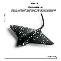 Simulation Marine Animal Model Children's Cognitive Toy - M2036 Mini Manta Ray - View 1