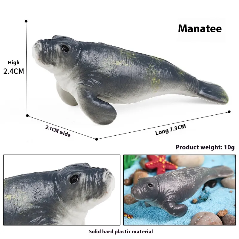 Simulation Marine Animal Model Children's Cognitive Toy - Js Mini Manatee