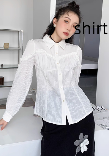 Detachable Three dimensional Flower Black Knitted Vest Skirt Suit White Shirt - Shop at LoveMi