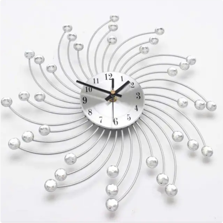 Round Metal Wall Clock, Silent Movement, picture 2 of 5