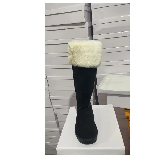 Women's Long Snow Winter Fleece lined Thickened New Platform Cotton Shoes Below The Knee Long Boots Black - Shop at LoveMi