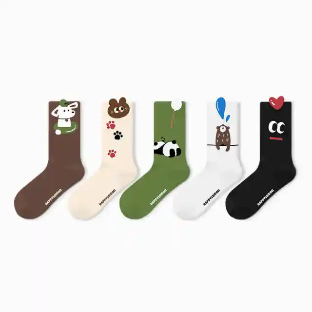 Cartoon Design Sense Spring And Autumn Stocking Cotton Cute Animal 5Pcs - Shop at LoveMi