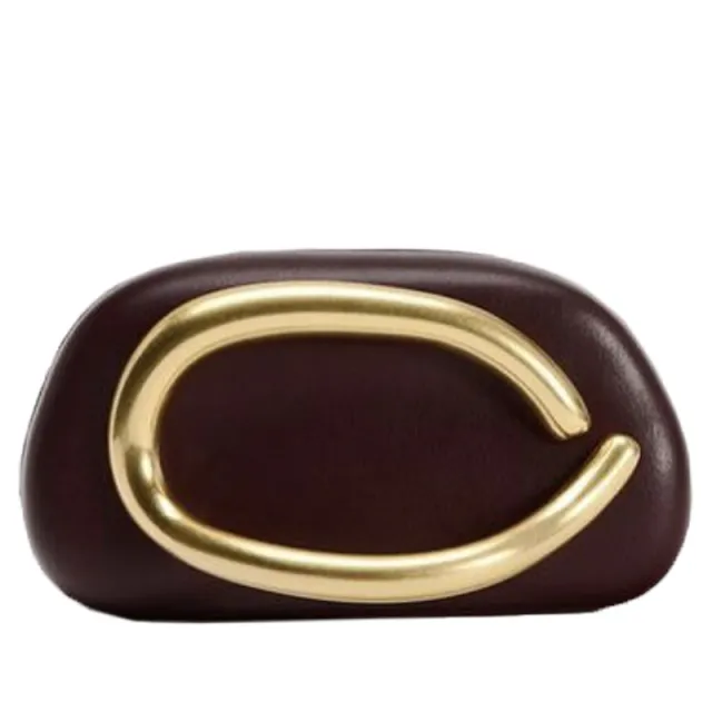 European And American Classic Round Box Clutch Dinner Bag Mini Bag Brown - Shop at LoveMi