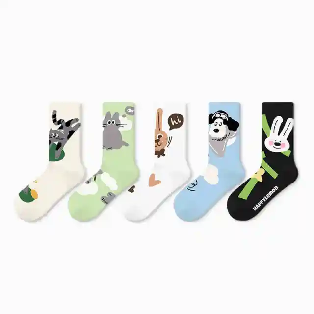 Cartoon Design Sense Spring And Autumn Stocking Cotton Cool And Cute Pet 5Pcs - Shop at LoveMi