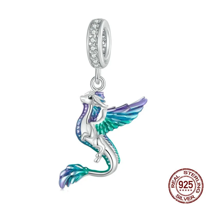 Gradient Dripping Flying Dragon Bracelet String Beads - Pendant