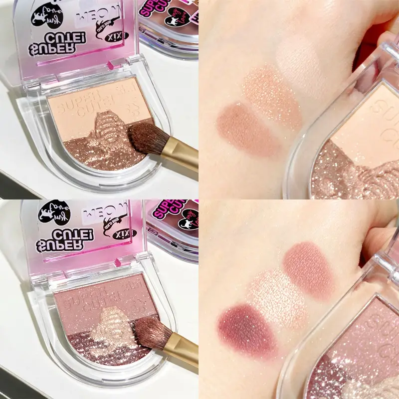 Xixi Goodcat Ning Three Colors Eye Shadow Plate Matte Shimmer Diamond In The Debris
