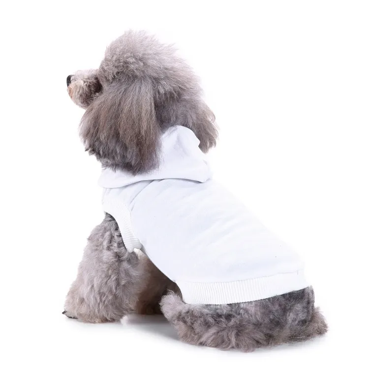 Small Dog Springsummer Thin Pullover Hooded T-shirt - White Hooded