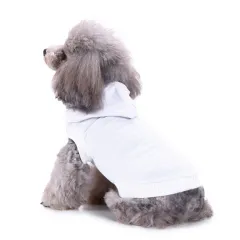 Small Dog Springsummer Thin Pullover Hooded T-shirt - White Hooded - View 1