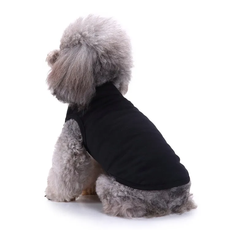 Small Dog Springsummer Thin Pullover Hooded T-shirt - Black Vest