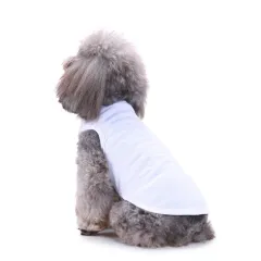 Small Dog Springsummer Thin Pullover Hooded T-shirt - White Vest - View 1