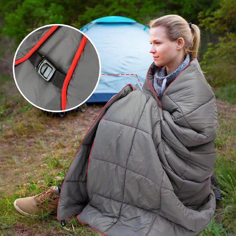 Outdoor Camping Down Blanket Portable Waterproof Hiking Wearable