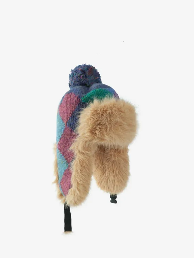 Cold Protection In Winter Thickened Western Sichuan Knitted Earflaps Cap Warm Dark Blue - Shop at LoveMi