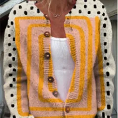 Female Digital Printing Cardigan Knitted Coat - Kshd271 - View 1
