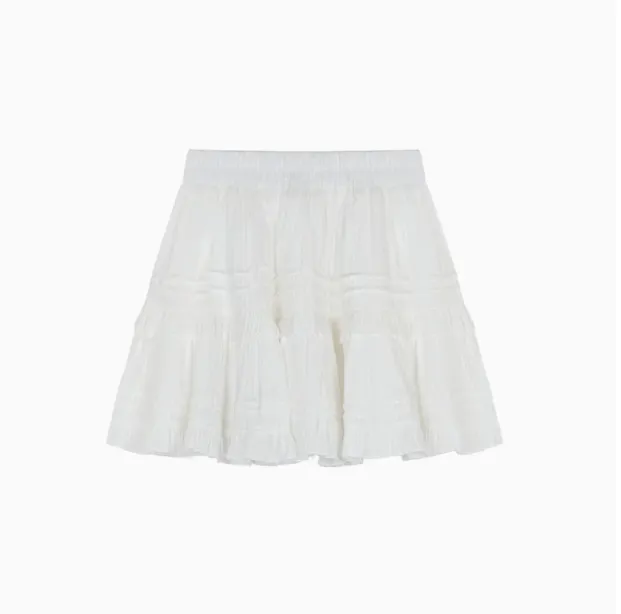 Women's Simple French First Love White Suspender Dress Short Skirt - White Skirt