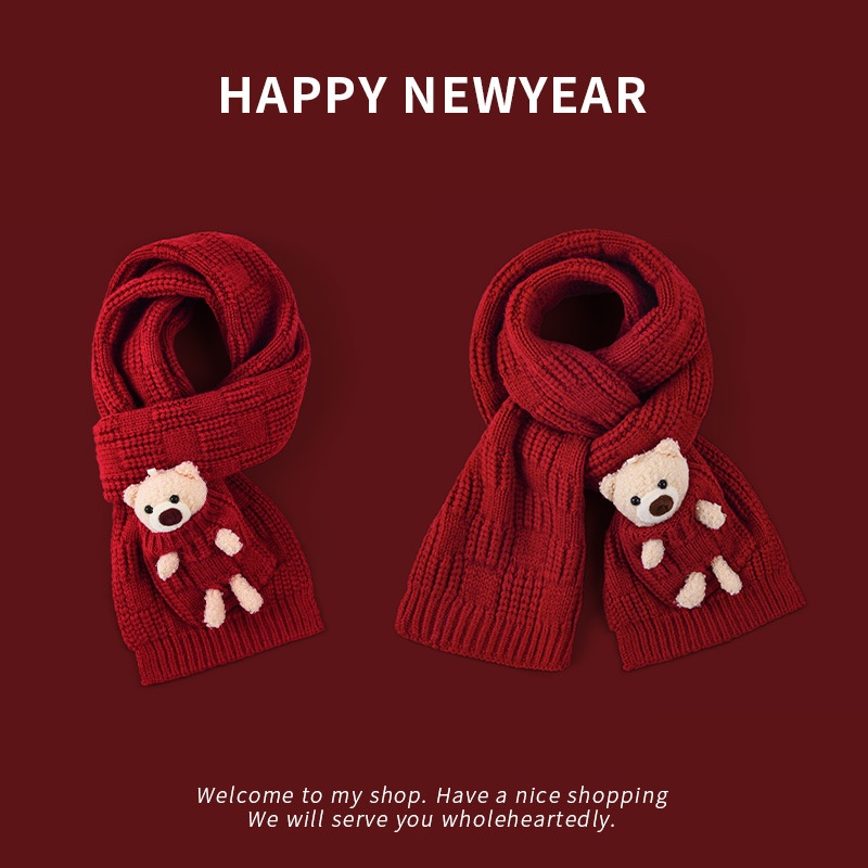 Short Knitted Handmade Small Scarf Women