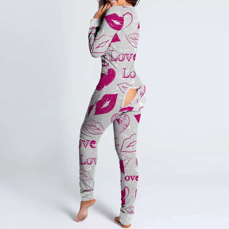 Valentine's Day Print File Slim Slim Sexy Bodysuit - Ltyqmx351-L