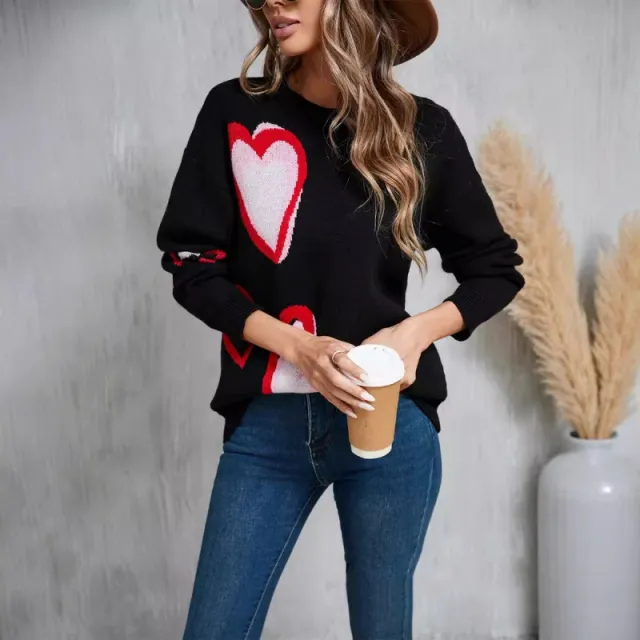 Women's Sweater Love Peach Plus Size Black - Shop at LoveMi