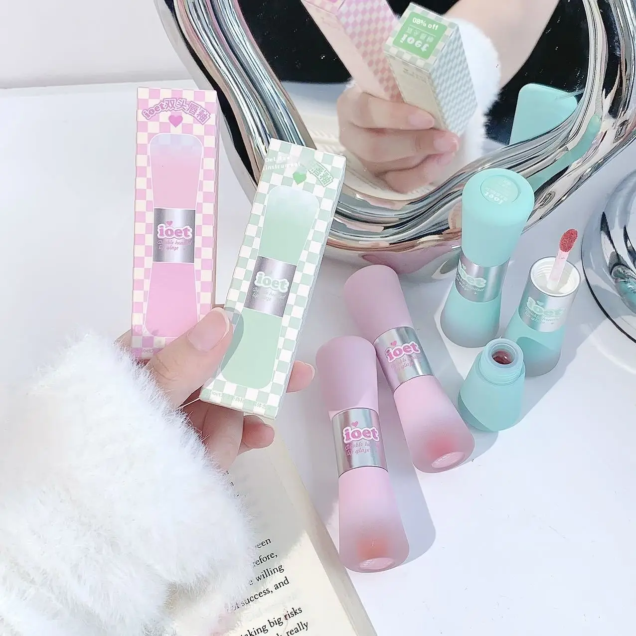 Double-headed Lip Lacquer Matte Finish Water Light Lipstick
