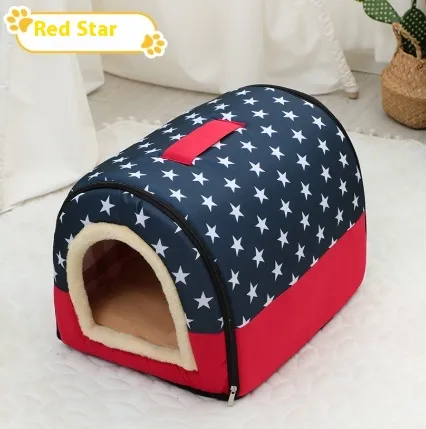 Portable Handle Pet Bed Small And Medium Sized Kennel Warm Cattery Red Xingx - Shop at LoveMi