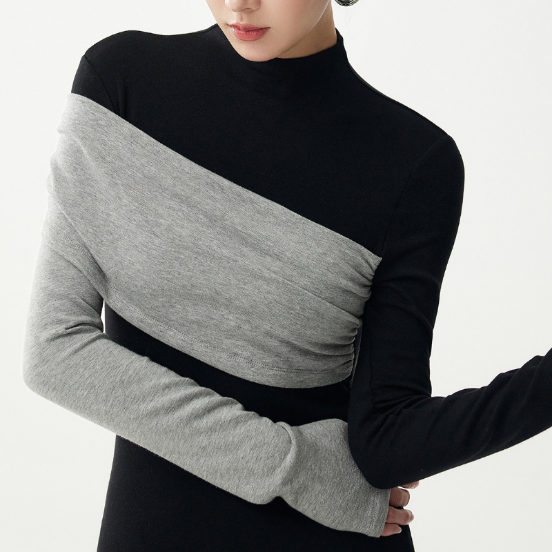 Half-high Collar Long Sleeves Inner Bottoming Shirt Women's Winter New