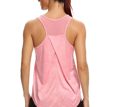 I-shaped Vest Mesh Yoga Sports Running Vest Sleeveless Workout Clothes - Pink