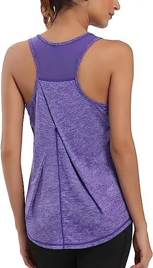 I shaped Vest Mesh Yoga Sports Running Vest Sleeveless Workout Clothes Violet Color - Shop at LoveMi