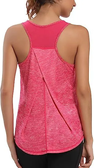 I shaped Vest Mesh Yoga Sports Running Vest Sleeveless Workout Clothes Watermelon Red - Shop at LoveMi