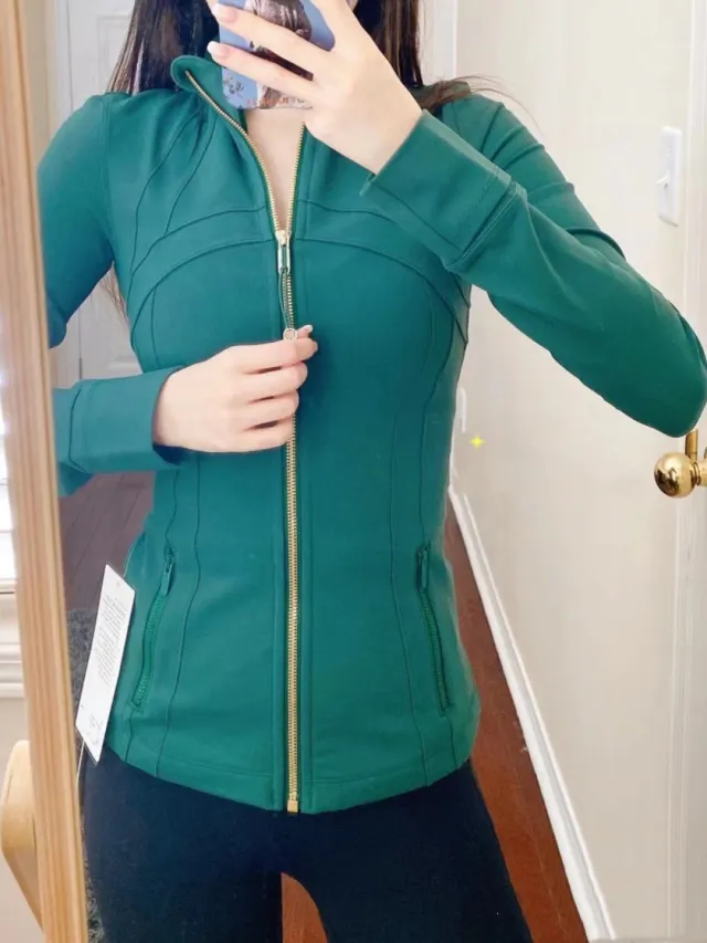 Thin Double sided Brushed Defin Top Green Gold Zipper - Shop at LoveMi