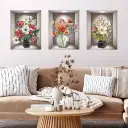 Wall Sticker 3D Vase Plant Sticker Decoration view 6