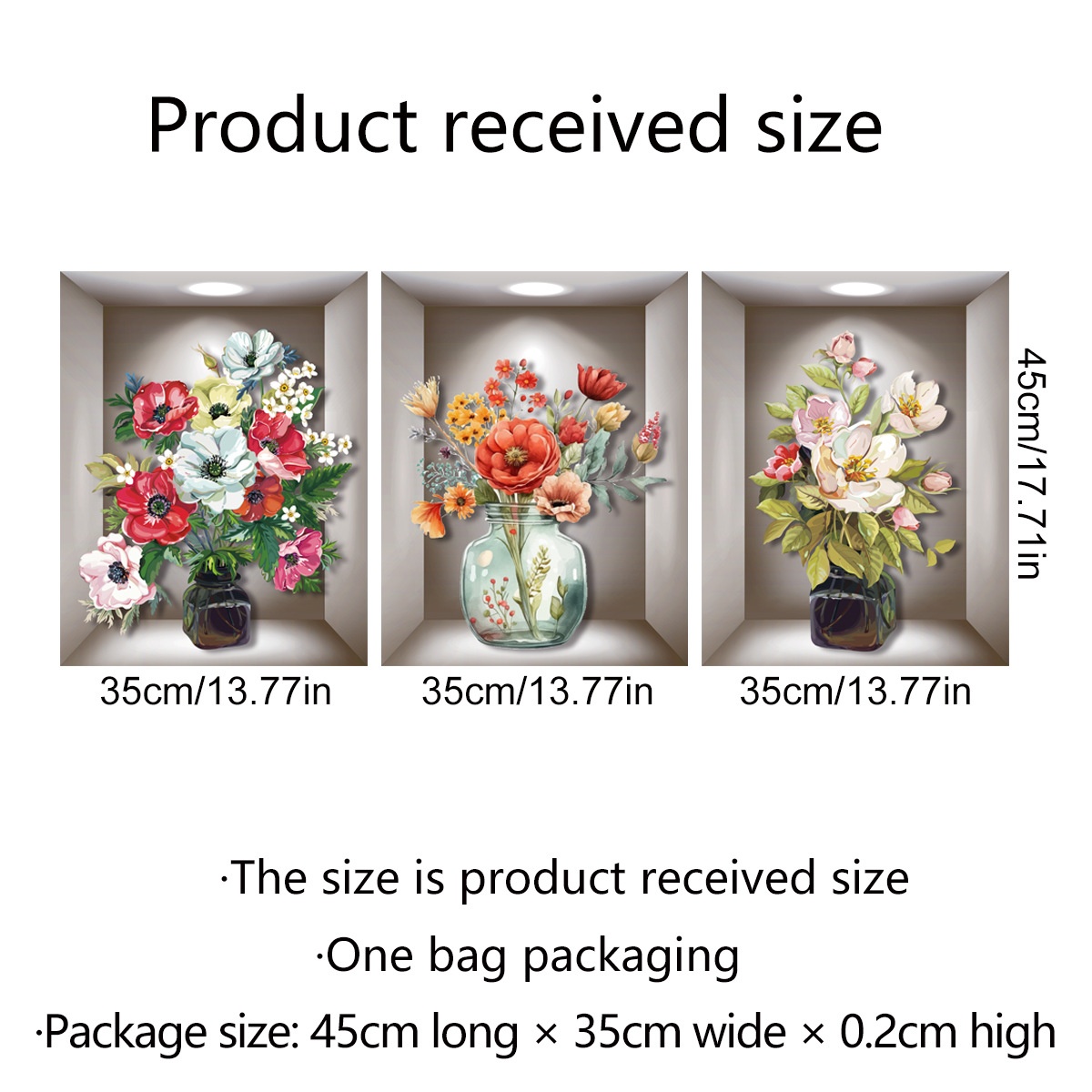 Wall Sticker 3D Vase Plant Sticker Decoration - Image 9