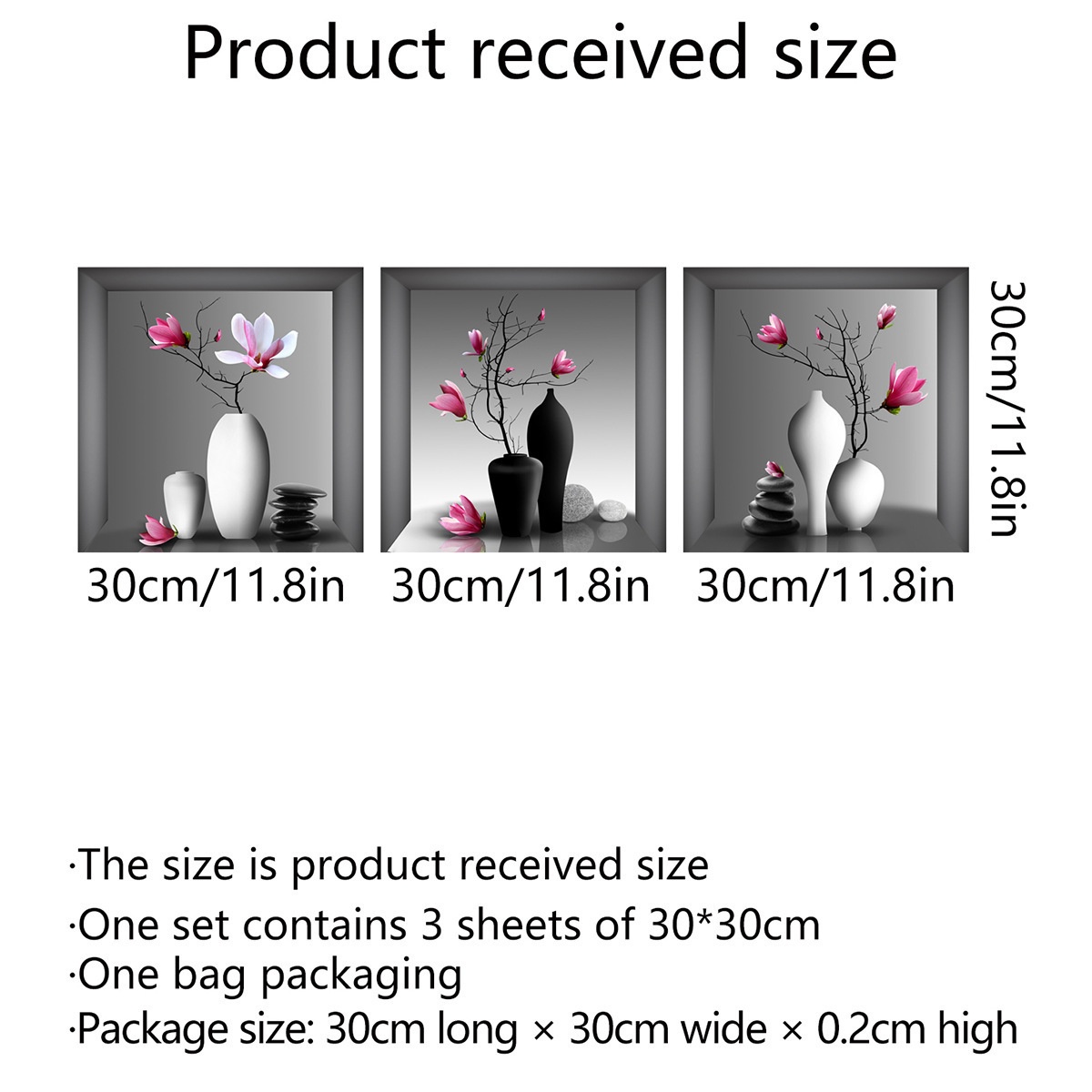 Wall Sticker 3D Vase Plant Sticker Decoration - Image 2