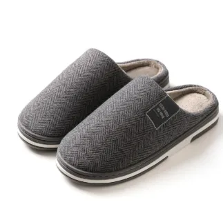Low heeled Warm Confinement Suede Slippers Gray - Shop at LoveMi