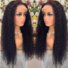 Brazilian Kinky Curly Lace Front Human Hair Wigs - 20Inch - View 1