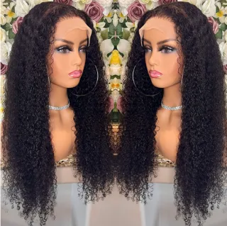 Brazilian Kinky Curly Lace Front Human Hair Wigs - 20Inch