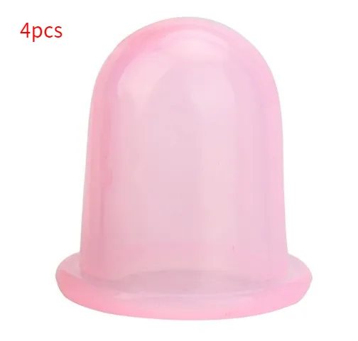 Silicone Cupping Health Care Tank Vacuum Cupping Meridian Health Care Transparent Cupping Medium - Pink 2Pc