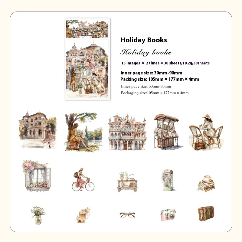 Retro Stickers Life Landscape Series Journal Decoration